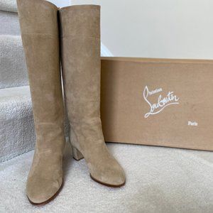 CHRISTIAN LOUBOUTIN Tuba 50 veau Velours women knee high suede tall boots